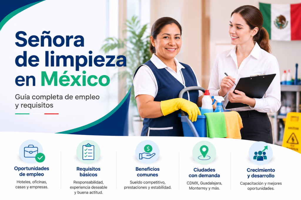 Señora de limpieza en México